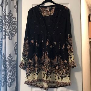 Free People Long Sleeve Slip Dress